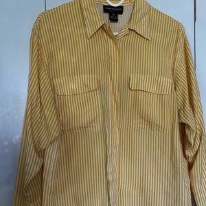 100% silk button down shirt